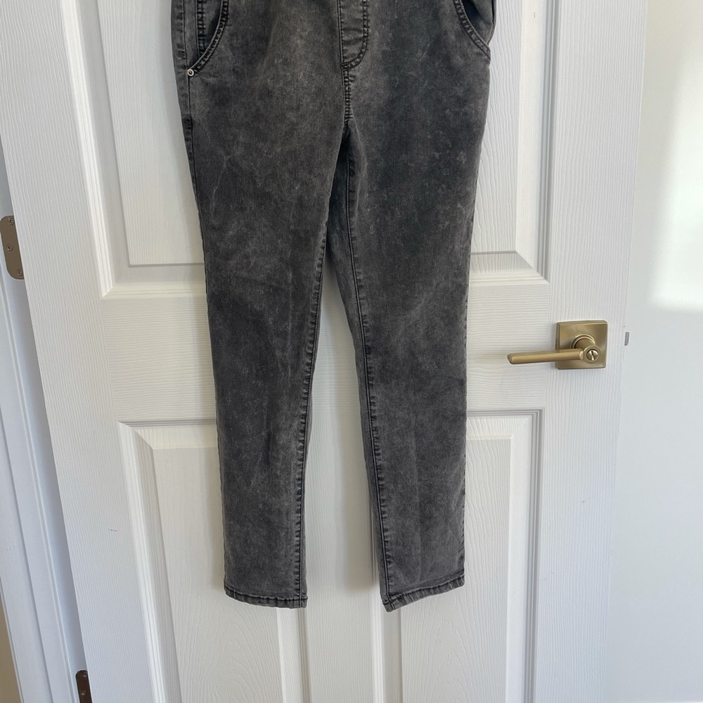 Free People Skinny Washed Overalls Dark Grey Size 27 - Picture 9 of 10
